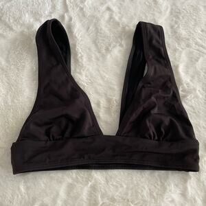NWOT new Urban Outfitters Black Deep V Bikini Top Size small S
